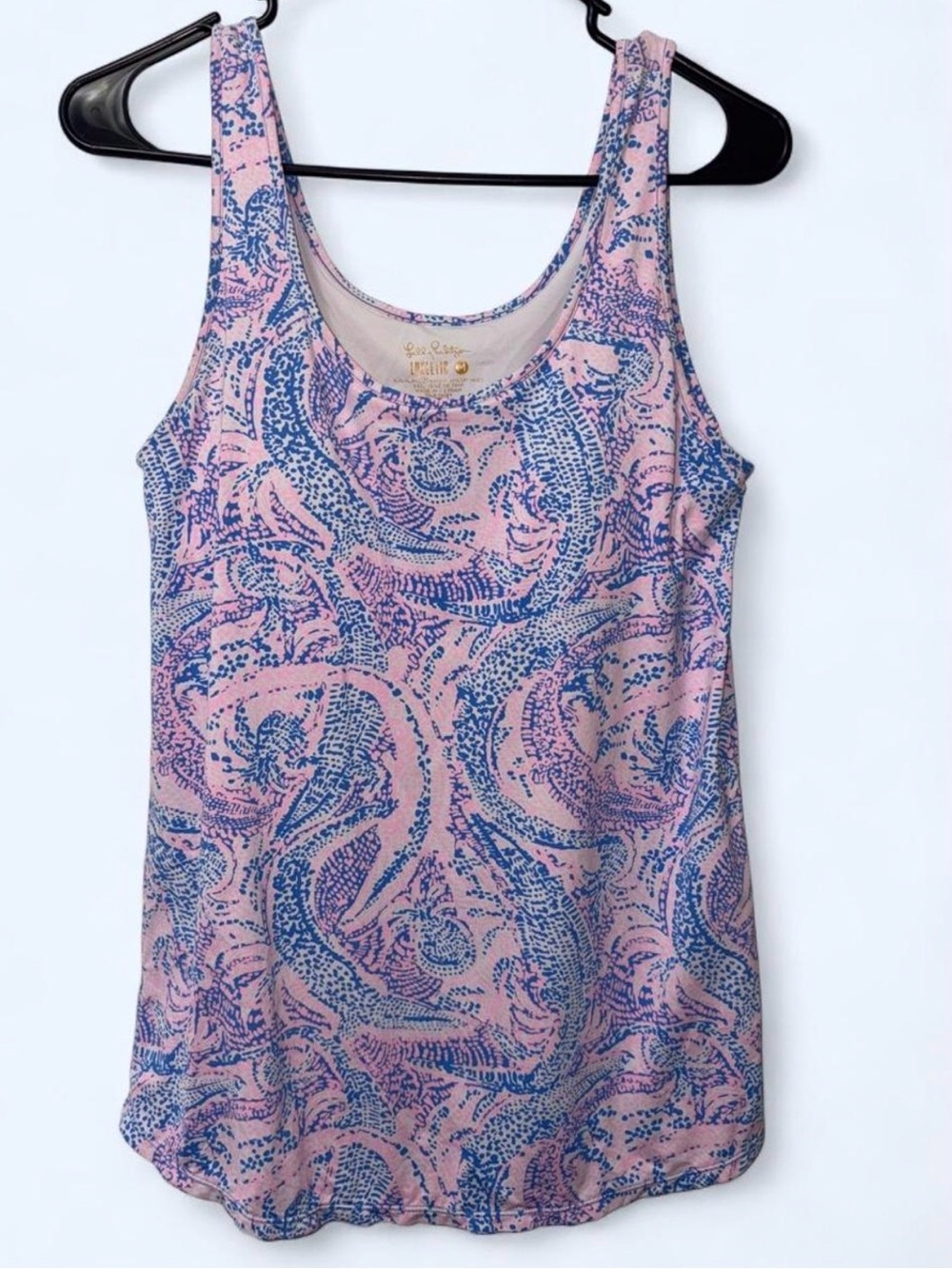 Lilly Pulitzer Pink Tank Top with Blue Paisley Print